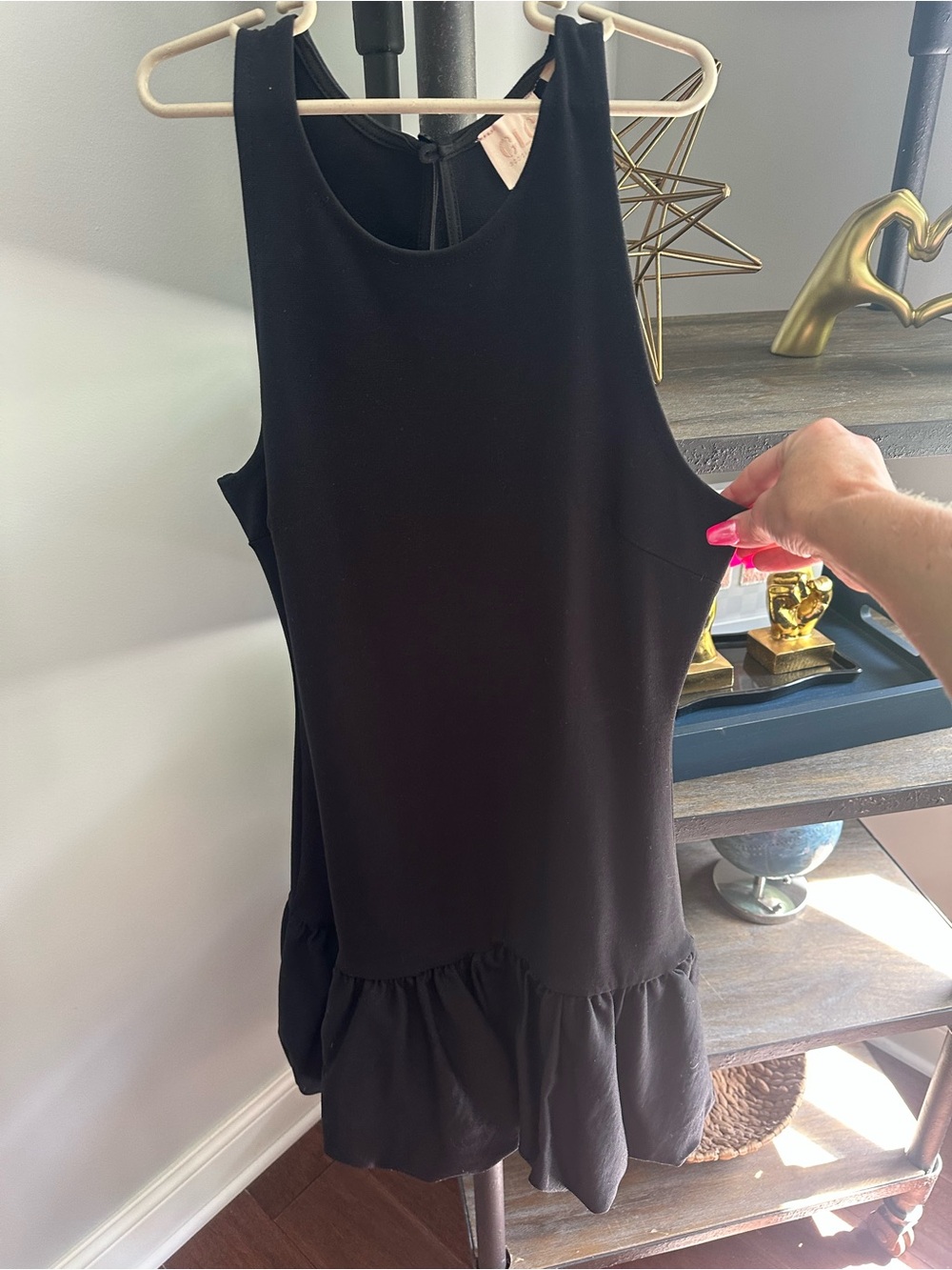 glam Black Tank with Pink Brand Tag